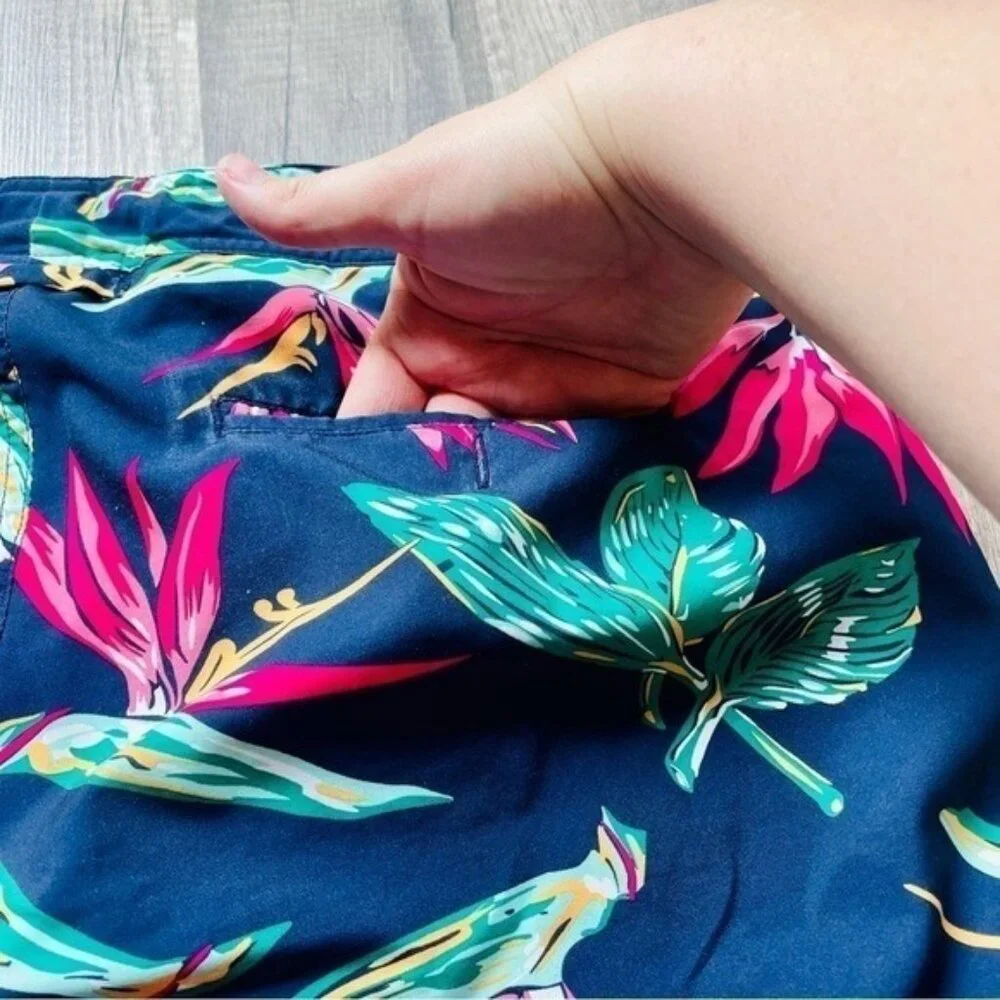 Bonobos Blue Floral 9” Inseam Swim Shorts Size 33